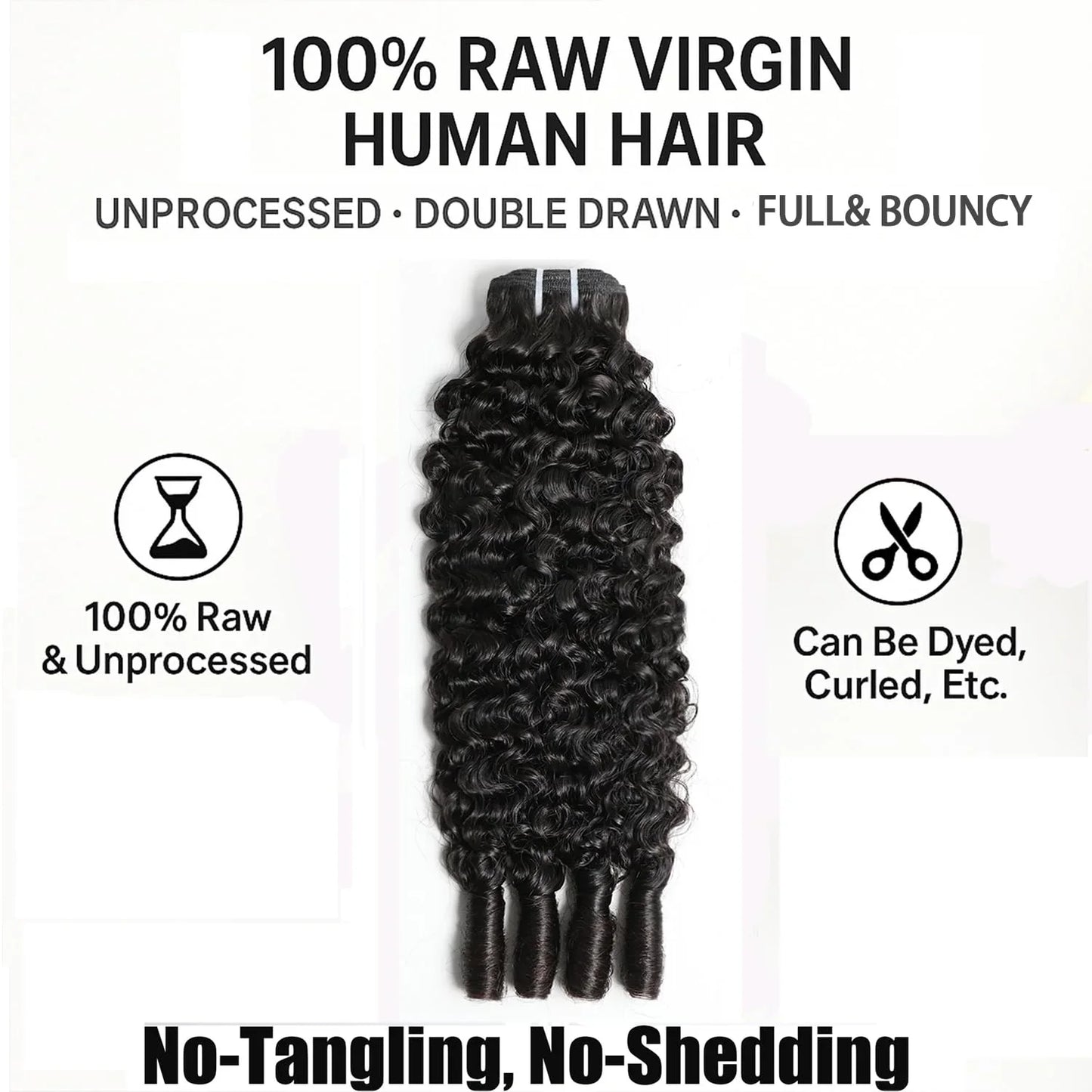 Perismoda 3 Pc/Pack Burmese Curly Human Hair 3 Bundles With Twist Out Ends Human Hair