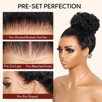 Perismoda Hair Invisible Strap 360 Lace Bleached Knot Pre-Cut Lace Deep Wave Wig