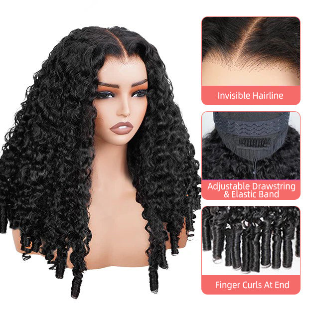 Perismoda Burmese Curly Glueless Wig Pre-cut 7*5 Lace Wear Go Wigs Bleached Knots With Drawstring