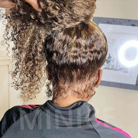 Perismoda Hair P4/27 highlight Invisible Strap 360 Lace  Bleached Knot Pre-Cut Lace Water Wave Wig