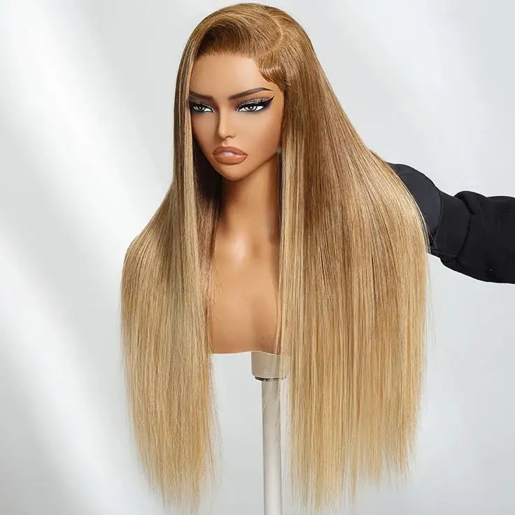 Perismoda Ready to go Ombre Golden Blonde Straight Pre-bleached invisible knots 7x5 Glueless Lace Wig