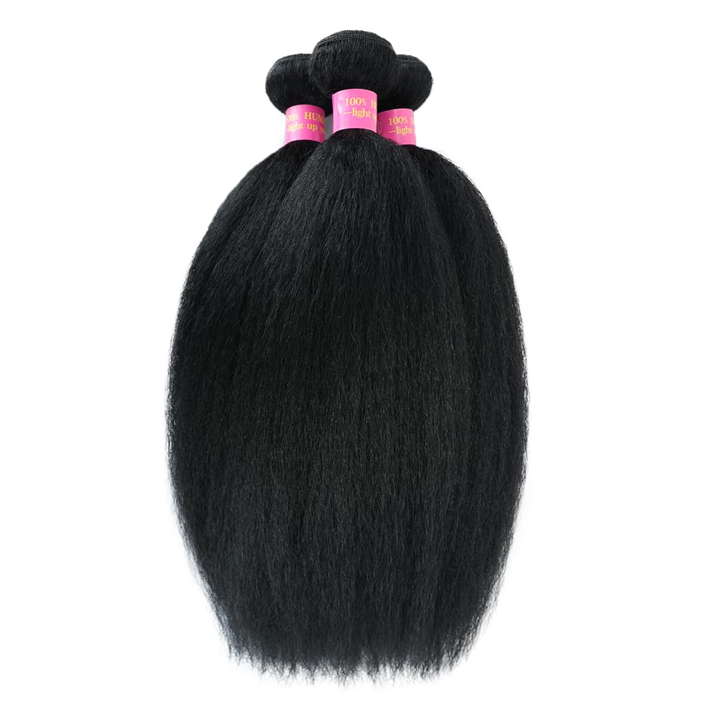 Perismoda Kinky Straight Bundles 12A 100% Unprocessed Virgin Human Hair 3 Bundles