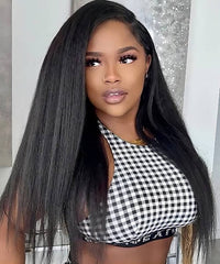 Perismoda Kinky Straight 5X5 Invisible Knot Ready to go Glueless HD Lace Virgin Human Hair Wig