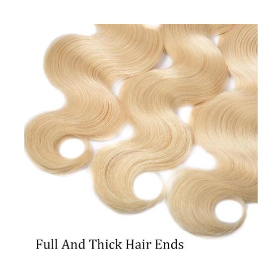 613 Blonde Bundles Brazilian Body Wave Remy Human Hair 3 Bundles - Perismoda Hair