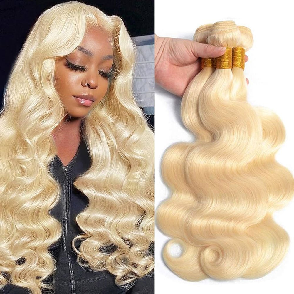 613 Blonde Bundles Brazilian Body Wave Remy Human Hair 3 Bundles - Perismoda Hair