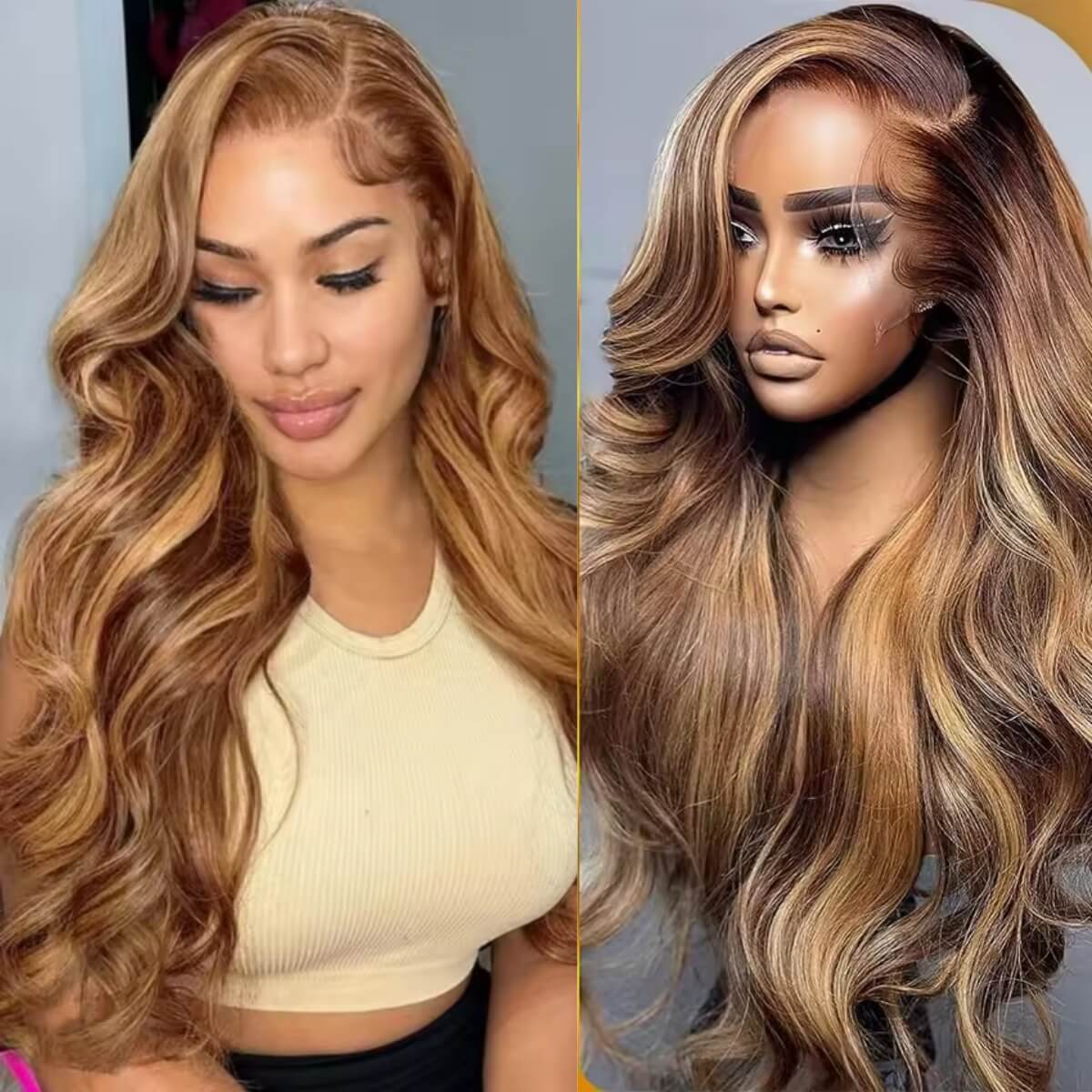 Perismoda 4/27 Highlight Body Wave Wig 13x4 Lace Front Wig