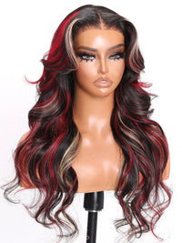 Perismoda Skunk Stripe Highlights 13x4 Lace Front Wigs Human Hair Pre Plucked