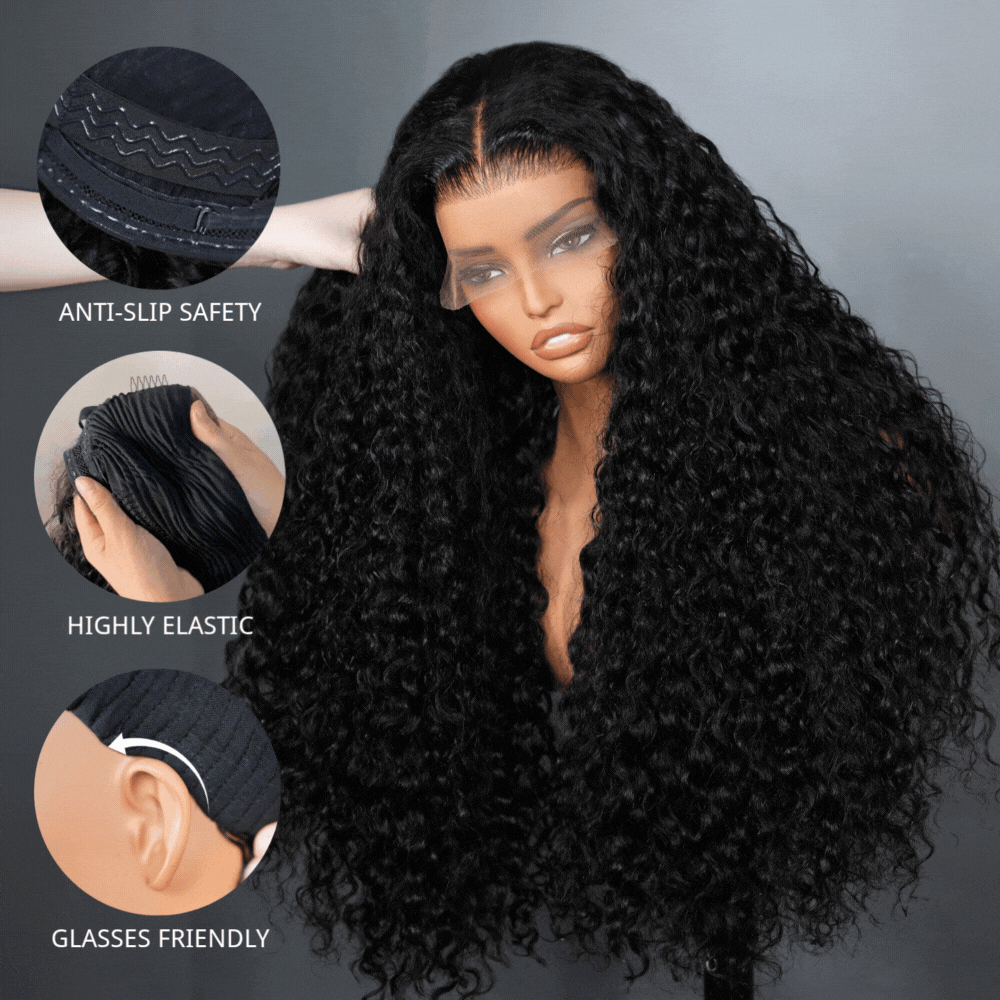 Perismoda 300% Density Luxury Deep Wave Virgin Human Hair Transparent 13X4 Lace Front Wig Pre-Plucked Hairline