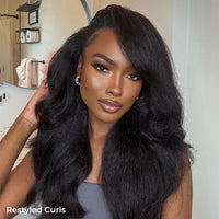 Perismoda 3 In 1  Wear Go Half Wig Invisible Hairline Kinky Straight Flip Over Wig Glueless For Beginner Fridenly