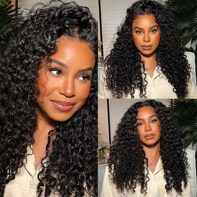 6x6 Curly Lace Closure Wigs Transparent Lace Front Wigs 100% Human Hair Wigs With Baby Hair 180% Density - Perismoda Hair