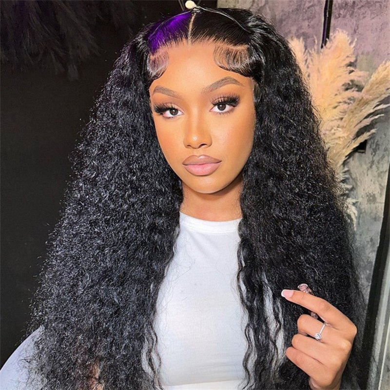 6x6 Curly Lace Closure Wigs Transparent Lace Front Wigs 100% Human Hair Wigs With Baby Hair 180% Density - Perismoda Hair