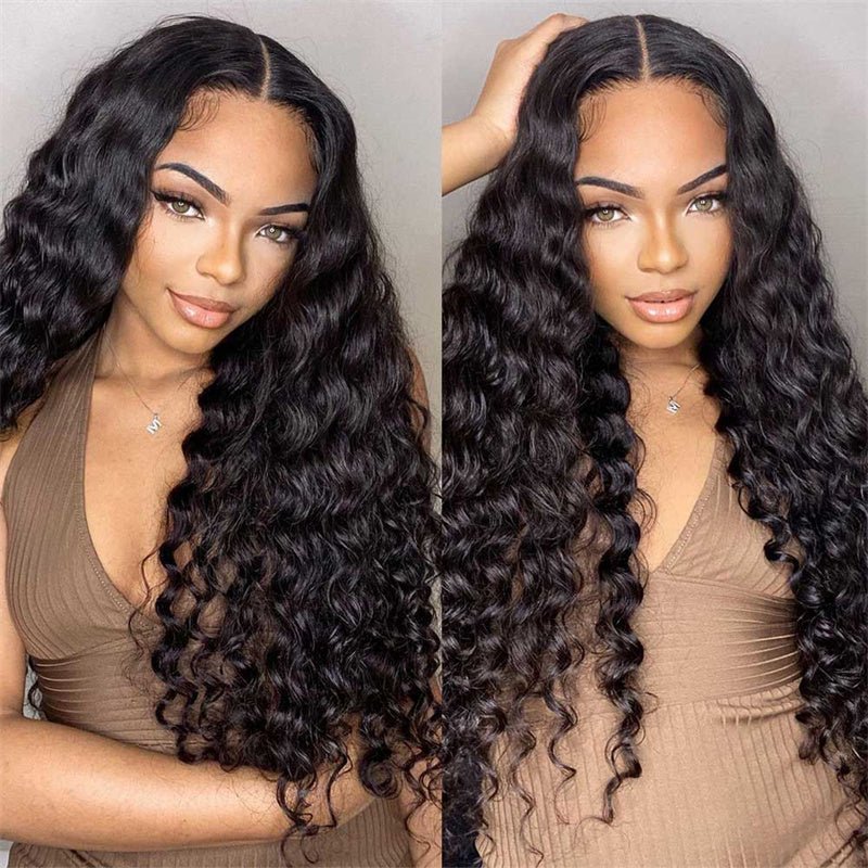 6x6 Lace Closure Human Hair Wigs Loose Wave HD Transparent Lace Front Wigs 180% Density - Perismoda Hair