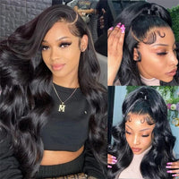 6x6 Lace Closure Wigs Body Wave Human Hair Transparent Lace Pre Plucked 12A Virgin Human Hair Wigs For Women - Perismoda Hair
