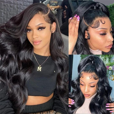 6x6 Lace Closure Wigs Body Wave Human Hair Transparent Lace Pre Plucked 12A Virgin Human Hair Wigs For Women - Perismoda Hair