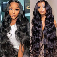 6x6 Lace Closure Wigs Body Wave Human Hair Transparent Lace Pre Plucked 12A Virgin Human Hair Wigs For Women - Perismoda Hair