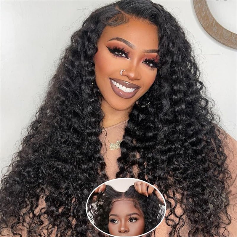 6x6 Wear and Go Glueless Wigs Pre Plucked Deep Wave Lace Front Wigs Human Hair for Women - Perismoda Hair