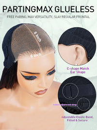 Perismoda Reddish Brown Kinky Straight 7x5 Invisible Knot Glueless Virgin Human Hair Wig