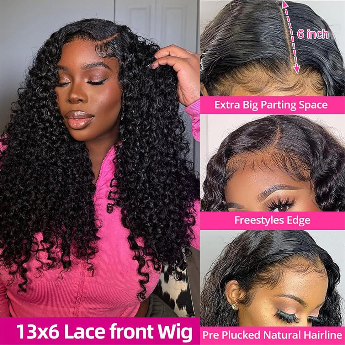 Perismod Burmese Curly 13X4 Lace Frontal Wigs Transparent Human Hair