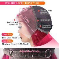 Perismoda Burgundy 99J Straigth Wigs Human Hair 13x4 Lace Front Wig