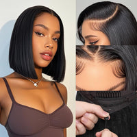 Perismoda Bob Wig 13x4 Bleached Knots Pre-Cut Lace Wig Human Hair