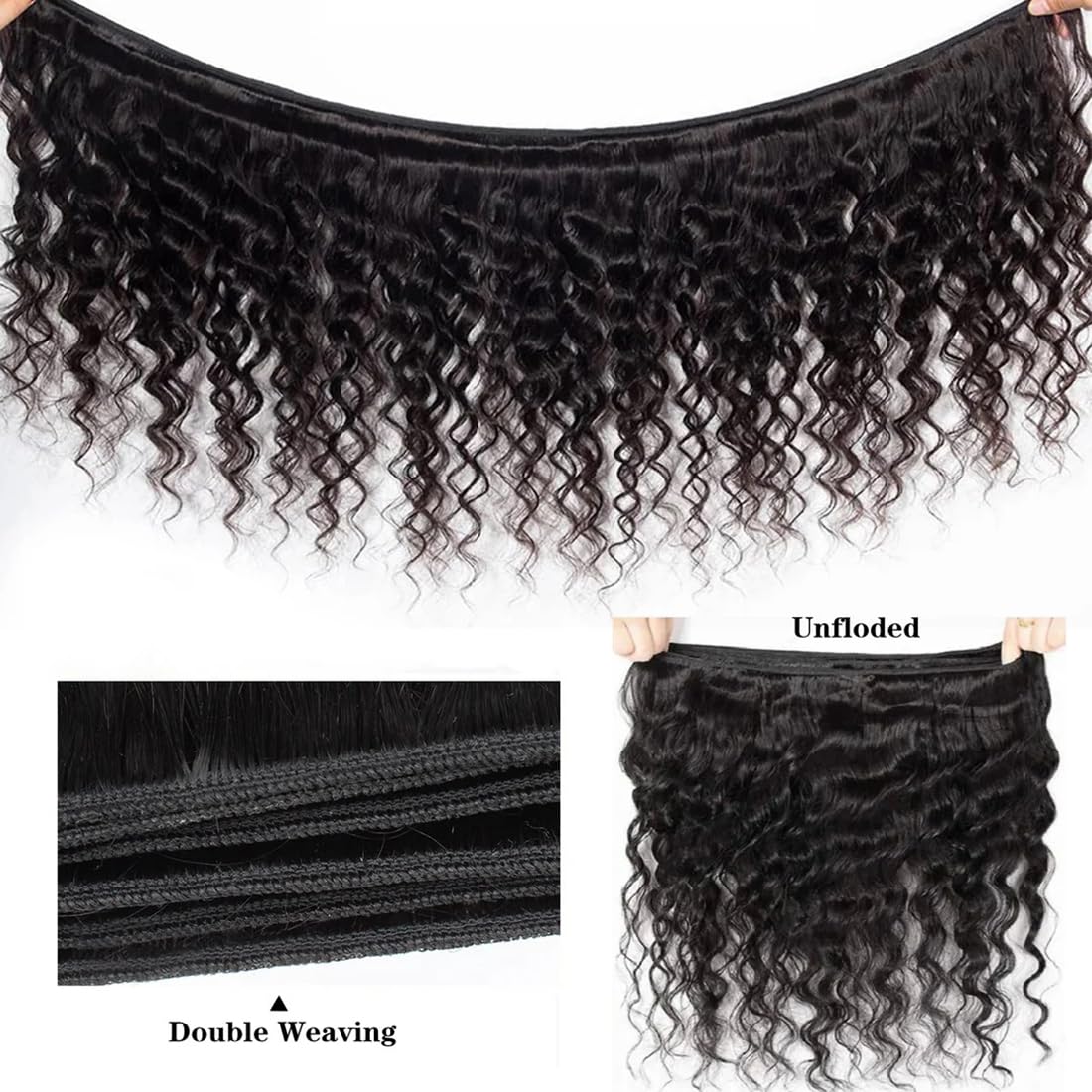 Perismoda Loose Deep Wave Human Hair 3 Bundles Natural Black Color 100% Unprocessed Brazilian Virgin Hair