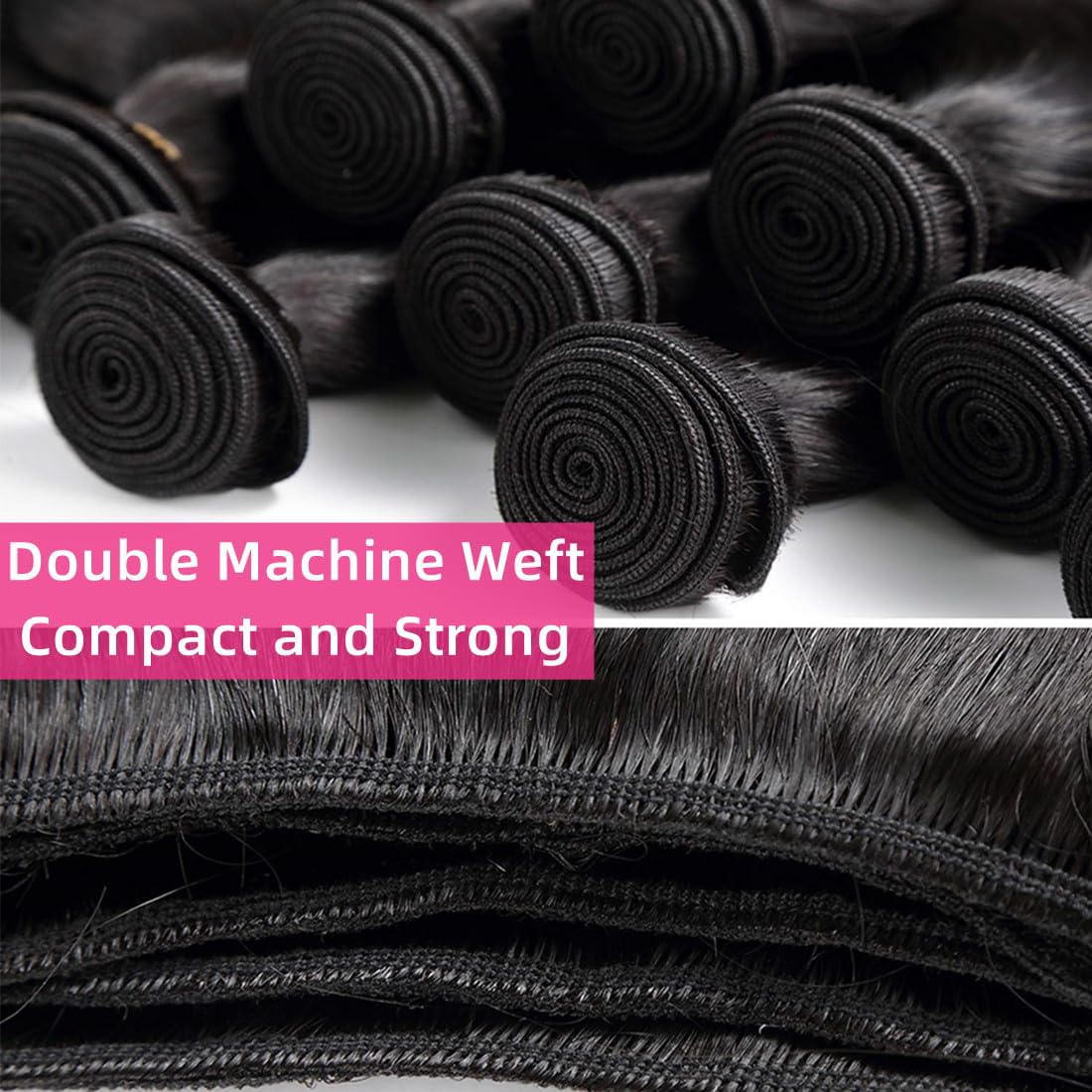 Perismoda Loose Deep Wave Human Hair 3 Bundles Natural Black Color 100% Unprocessed Brazilian Virgin Hair