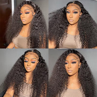 Perismoda 13x6 Lace Front Wigs Deep Wave Natural Black Human Hair 180% Density HD Lace Wigs Pre Plucked