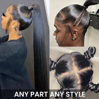 Perismoda Virgin Human Hair Full Lace Wig Soft Straight Hair Full Scalp Lace Wigs 180% Density Natural Color