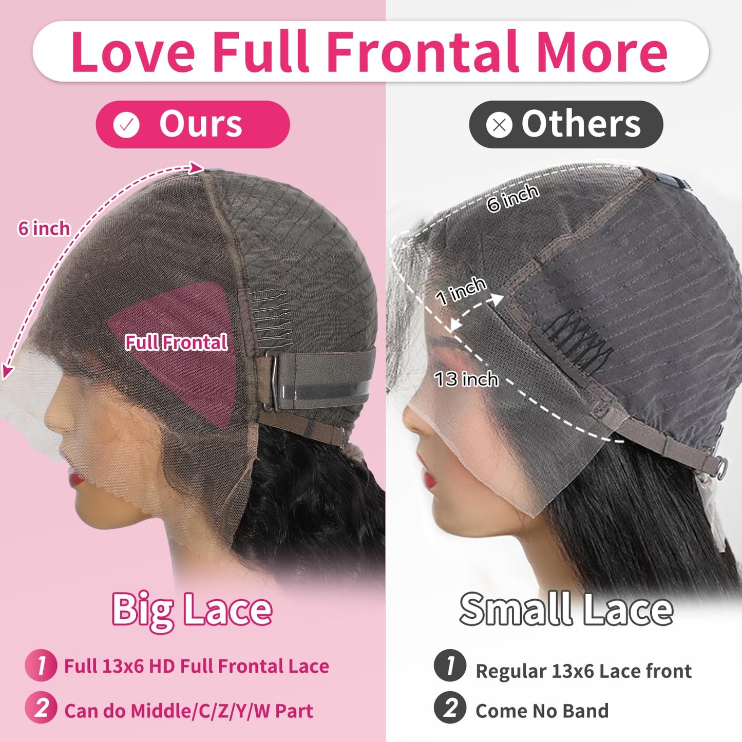 Perismoda 13x6 Lace Front Wigs Deep Wave Natural Black Human Hair 180% Density HD Lace Wigs Pre Plucked