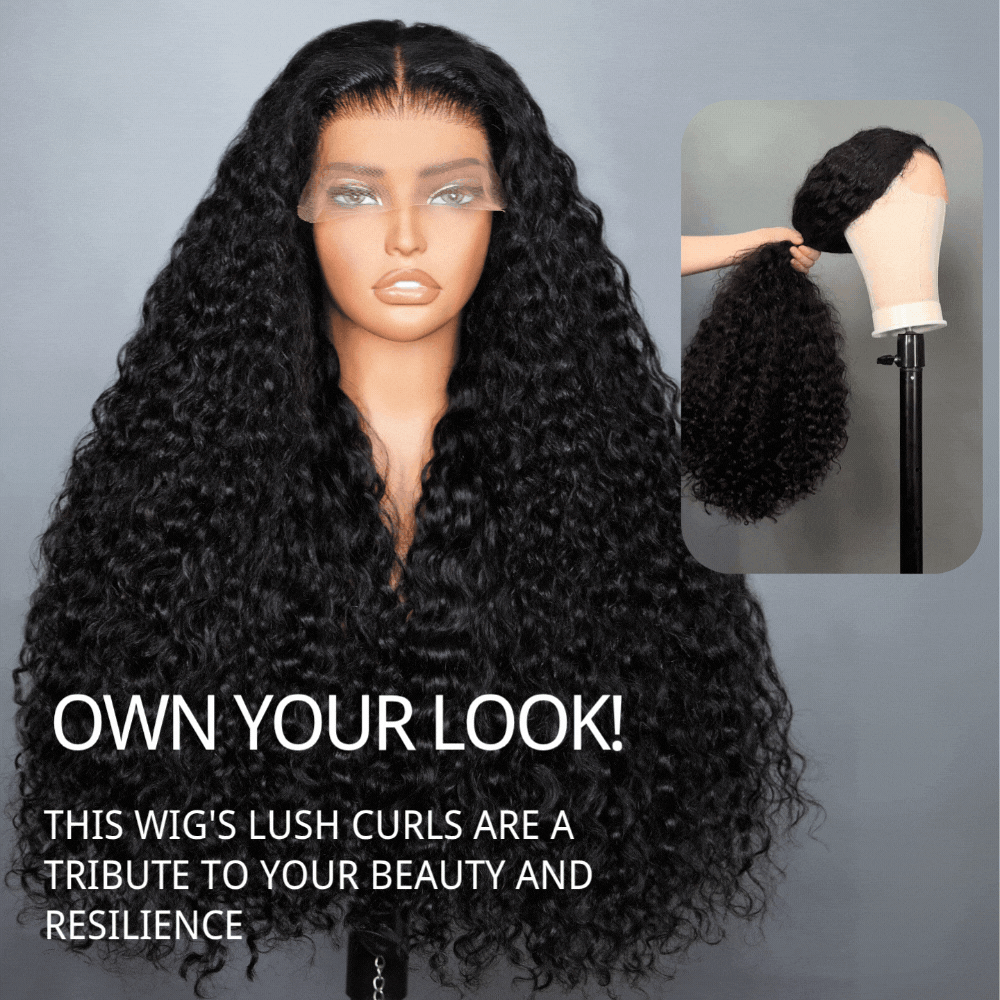 Perismoda 300% Density Luxury Deep Wave Virgin Human Hair Transparent 13X4 Lace Front Wig Pre-Plucked Hairline