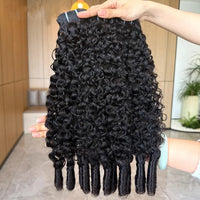 Perismoda 3 Pc/Pack Burmese Curly Human Hair 3 Bundles With Twist Out Ends Human Hair