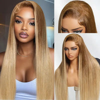 Perismoda Ready to go Ombre Golden Blonde Straight Pre-bleached invisible knots 7x5 Glueless Lace Wig