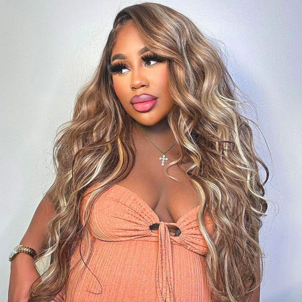 Perismoda Brown Wig With Blonde Highlights P27/613 Wig 13X4 Lace Front