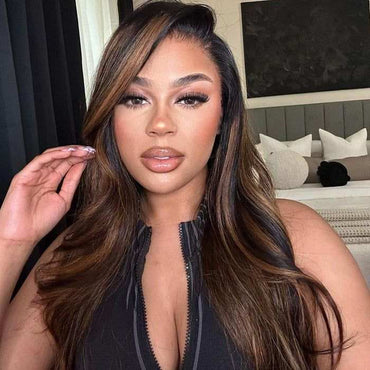 Perismoda 1B/30 Highlight Colored Body Wave 13x4 Lace Human Hair Balayaga Wigs