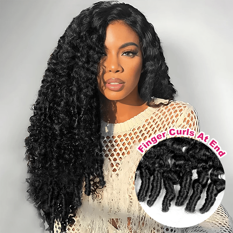 Perismoda 13x6 Full Lace Frontal Pull & Go Burmese Curly Human Hair Wigs With Invisi Drawstring