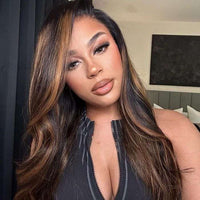 Perismoda 1B/30 Highlight Colored Body Wave 13x4 Lace Human Hair Balayaga Wigs