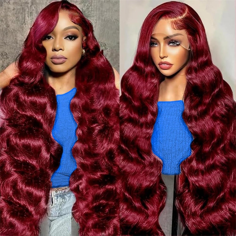 Perismoda Body Wave 4x4 Lace Closure Wig 99J Colored Wigs HD Transparent 5x5 6x6 Human Hair Wig