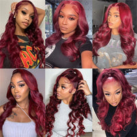 99j Wine Red Color Brazilian Body Wave Hair 3 Bundles With 4x4 Closure Human Hair - Perismoda Hair