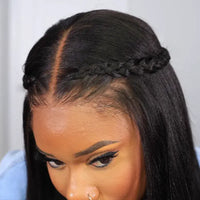 Perismoda Yaki Straight Wig 13x4 Mini Knot HD Lace Frontal Wigs Human Hair