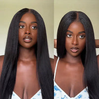 Perismoda Yaki Straight Wig 13x4 Mini Knot HD Lace Frontal Wigs Human Hair