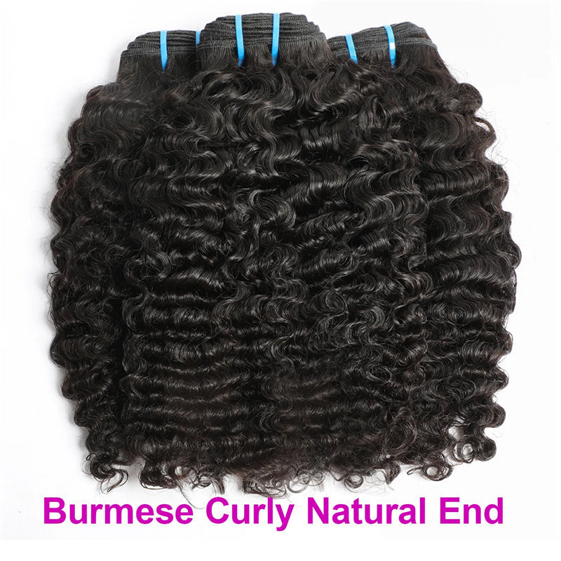 Brazilian Curly Hair Human Hair 4 Bundles Burmese Curls Bundles 100% Virgin Human Hair