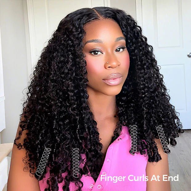 Perismoda Burmese Curly Glueless Wig Pre-cut 7*5 Lace Wear Go Wigs Bleached Knots With Drawstring