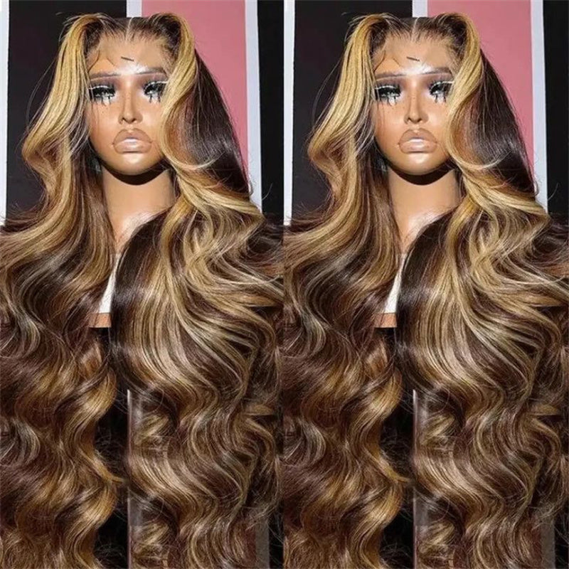 Perismoda P4/27 Highlight Wig Body Wave 13x6 HD Transparent Lace Front Human Hair Wigs