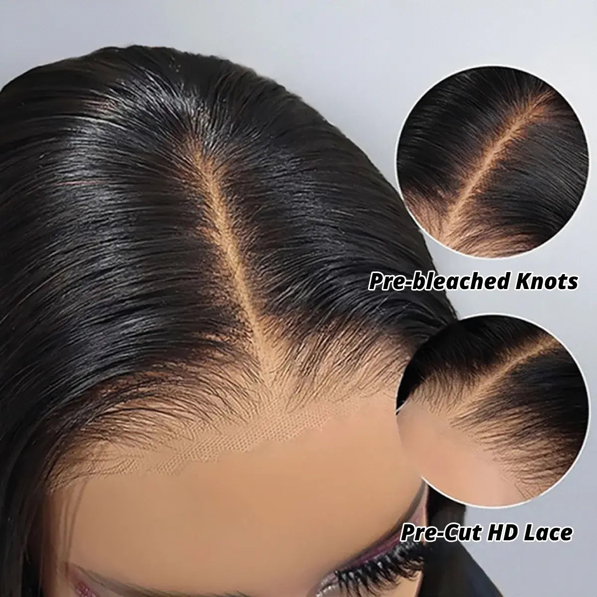 Perismoda 7x5 Pre-Cut Pre-Bleached Body Wave Glueless Lace Wig Human Hair 180% Density Pre Plucked