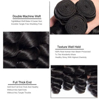 Peruvian Loose Wave Virgin Hair 3 Bundles Natural Black