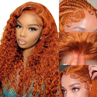 Perismoda Ginger #350 13x4 Lace Pre-Bleached Invisible Knot Water Wave Human Hair Wigs
