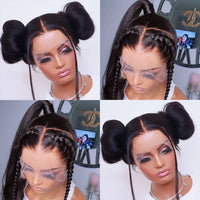 Perismoda Virgin Human Hair Full Lace Wig Soft Straight Hair Full Scalp Lace Wigs 180% Density Natural Color