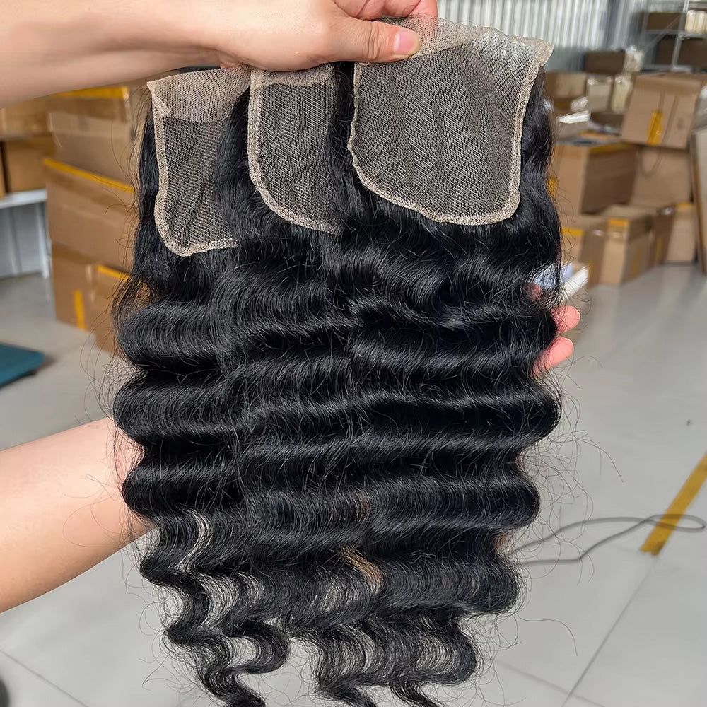 Perismoda Deep Wave 5x5 Transparent HD Lace Closure Virgin Human Hair Frontal Closure