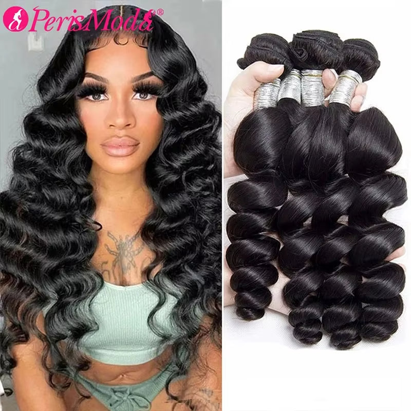 Perismoda Hair Indian 3 Bundles Deep Wave Hair Weave
