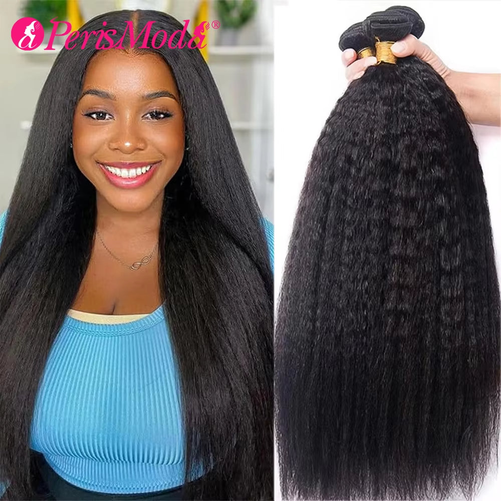 Yaki Straight Bundles Human Hair Extensions Virgin Hair Weaves Double Weft